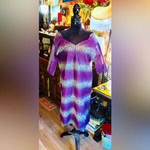 Vintage Ethnic Dream Cotton Gauze Beautiful Art Sacred Print Wild Hippie Tunic